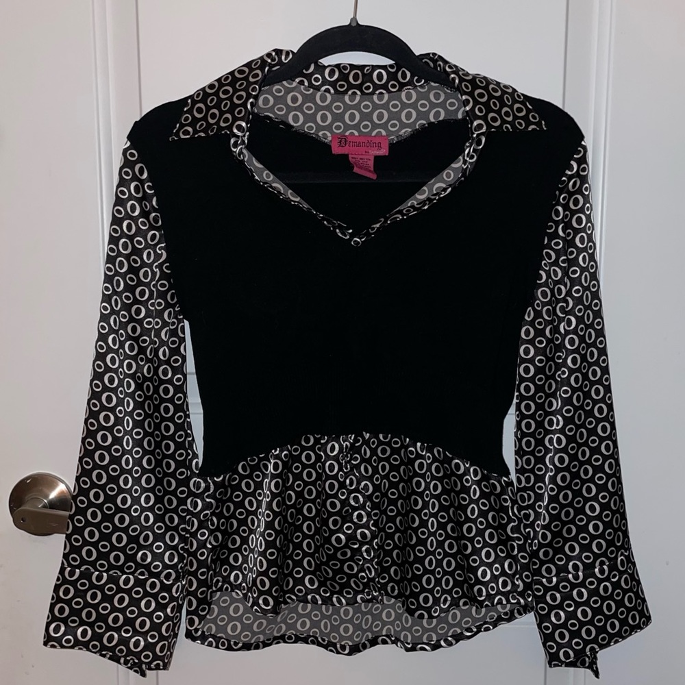 Black and white blouse